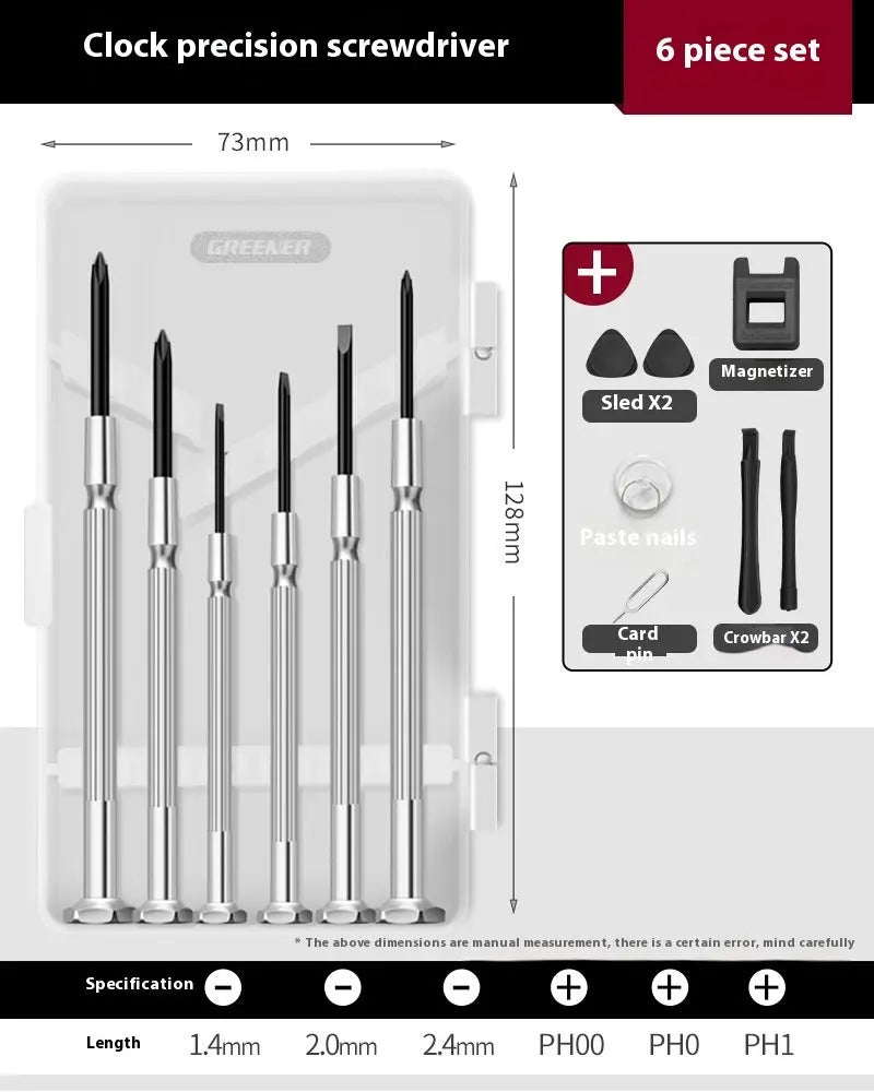 Multifunctional Dual-use Screwdriver Set For Small Cross Clocks null