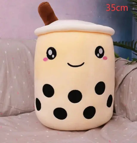 Cute Fruit Drink Plush Stuffed Soft Strawberry Milk Tea Plush Boba Tea Cup Toy Bubble Tea Pillow Cushion Kids Gift null