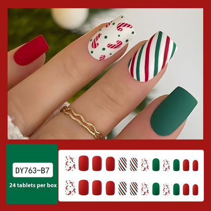 Christmas Wear Fake Nails Nail Sticker null Christmas Wear Fake Nails Nail Sticker Christmas Wear Fake Nails Nail Sticker