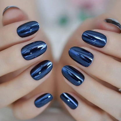 Electroplating Fake Nails Blue Wearable Removable null Electroplating Fake Nails Blue Wearable Removable Electroplating Fake Nails Blue Wearable Removable