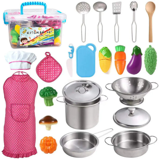 Children's Stainless Steel Mini Kitchenware Toy Set null