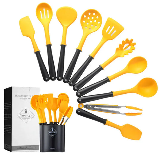 Black And Yellow Stitching Silicone Kitchenware Set null