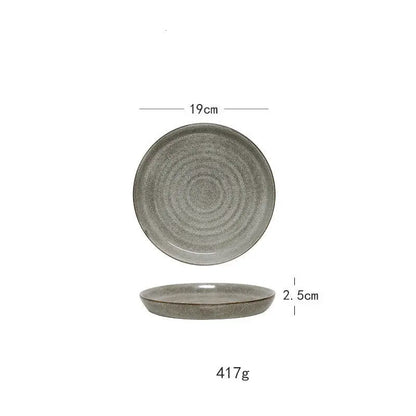 Retro Daily Use Kitchenware Ceramic Western Plate null