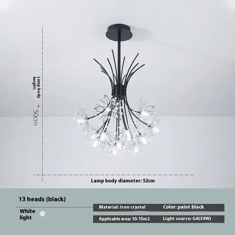 Simple Dandelion Crystal Chandelier Bedroom Lamps null