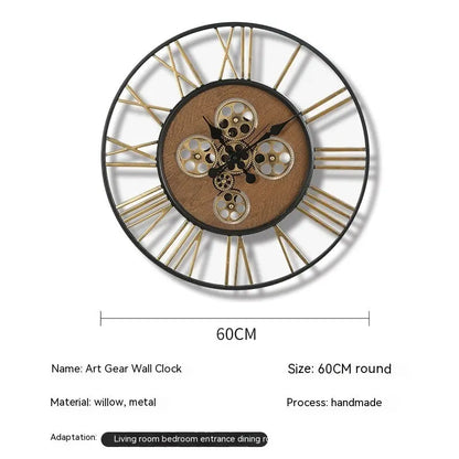 American Retro Decoration Creative Mechanical Style Decorative Clocks null