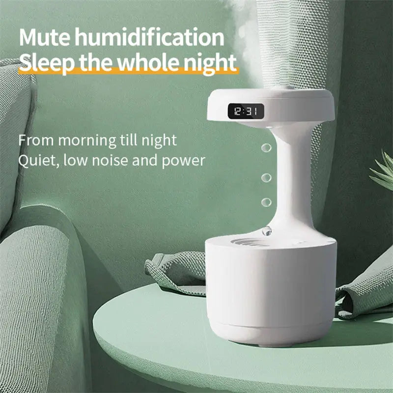 Bedroom Anti-Gravity Humidifier With Clock Water Drop Backflow Aroma Diffuser Large Capacity Office Bedroom Mute Heavy Fog Household Sprayer null