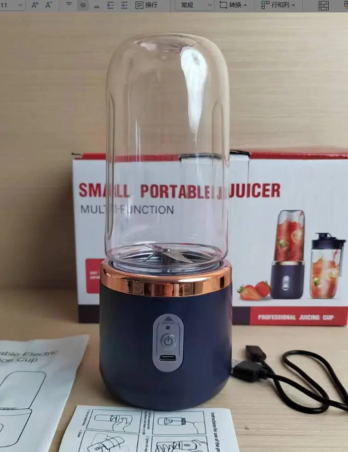 6blade Portable Blender Mini Juicer Cup Extractor Smoothie USB Charging Fruit Squeezer Blender Food Mixer Ice Crusher Portable Juicer Machine null