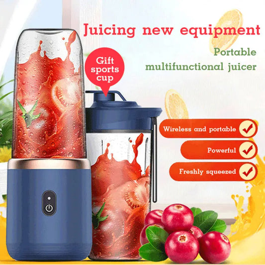 6blade Portable Blender Mini Juicer Cup Extractor Smoothie USB Charging Fruit Squeezer Blender Food Mixer Ice Crusher Portable Juicer Machine null