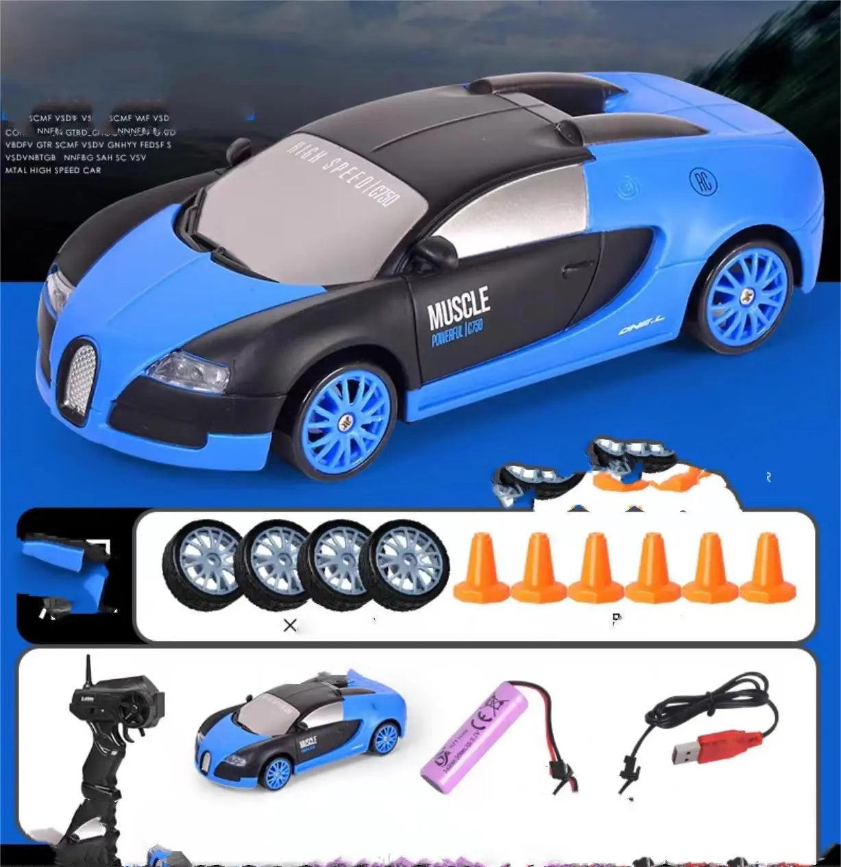 2.4G Drift Rc Car 4WD RC Drift Car Toy Remote Control GTR Model AE86 Vehicle Car RC Racing Car Toy For Children Christmas Gifts null