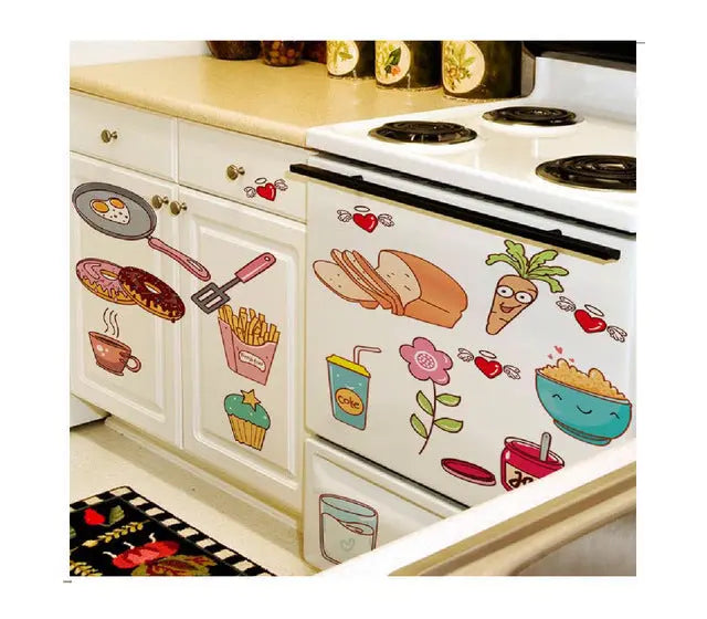 Kitchenware Self-adhesive Paper Cabinet Wall Stickers null