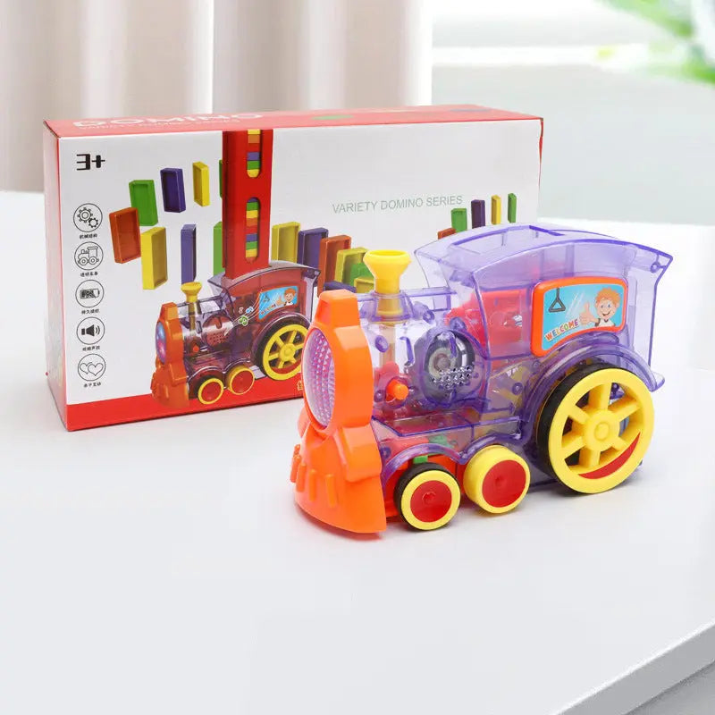 Domino Train Toys Baby Toys Car Puzzle Automatic Release Licensing Electric Building Blocks Train Toy null