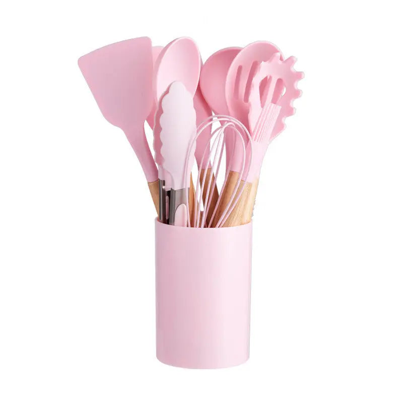 12-piece Silicone Kitchenware With Wooden Handle null