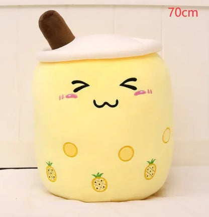 Cute Fruit Drink Plush Stuffed Soft Strawberry Milk Tea Plush Boba Tea Cup Toy Bubble Tea Pillow Cushion Kids Gift null