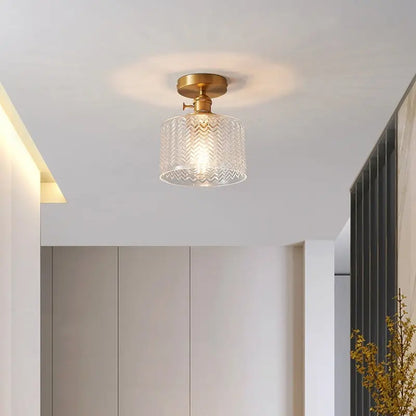 Brass Glass Ceiling Lamp Corridor Ceiling Lamp null