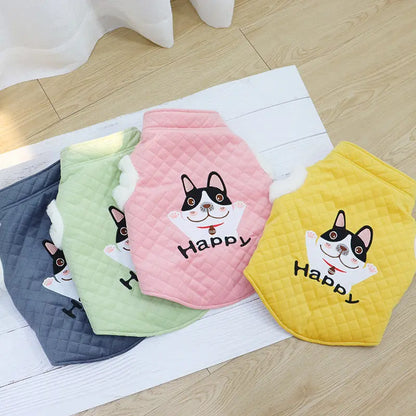 Dog Vest Plush Thickened Candy Color New Year''s Clothing null