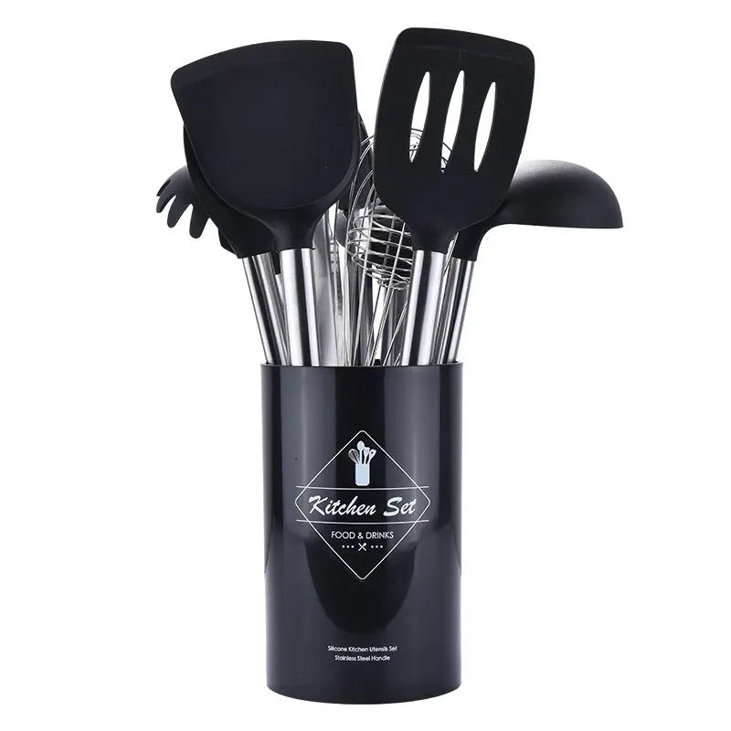 Silicone Kitchenware Set With Stainless Steel Tube Handle null