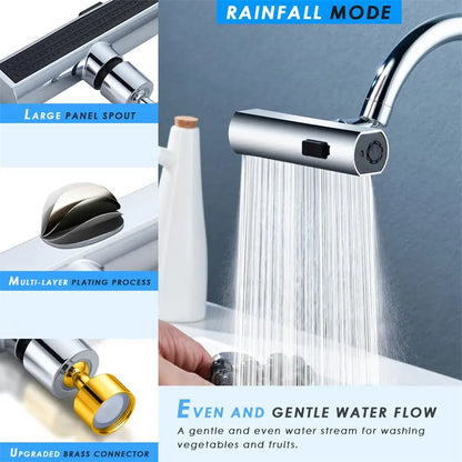 Kitchen Faucet Waterfall Outlet Splash Proof Universal Rotating Bubbler Multifunctional Water Nozzle Extension Kitchen Gadgets null