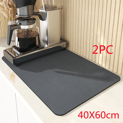 Skin Drain Pad Rubber Dish Drying Mat Super Absorbent Drainer Mats Tableware Bottle Rugs Kitchen Dinnerware Placemat null