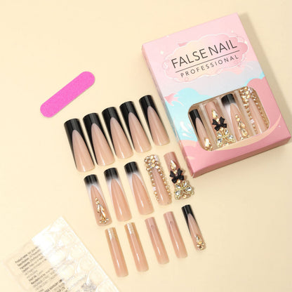 Rectangular Black French-style Three-dimensional Butterfly Detachable Fake Nails null Rectangular Black French-style Three-dimensional Butterfly Detachable Fake Nails Rectangular Black French-style Three-dimensional Butterfly Detachable Fake Nails