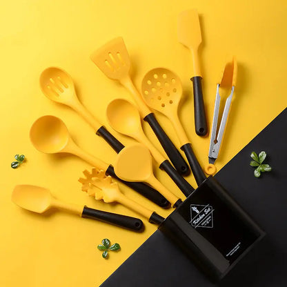 Black And Yellow Stitching Silicone Kitchenware Set null