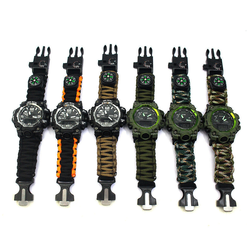 Outdoor Waterproof Multifunctional Climbing Watch Parachute Cord Woven Emergency Survival Watch null Outdoor Waterproof Multifunctional Climbing Watch Parachute Cord Woven Emergency Survival Watch