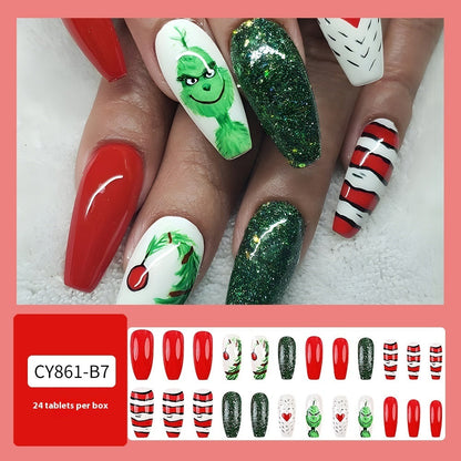 Christmas Wear Fake Nails Nail Sticker null Christmas Wear Fake Nails Nail Sticker Christmas Wear Fake Nails Nail Sticker