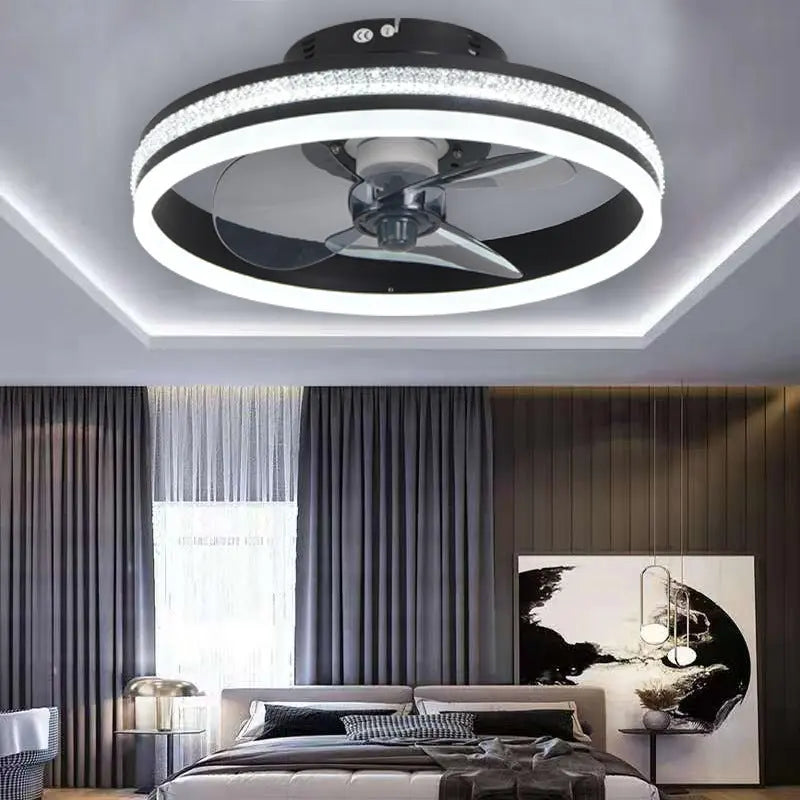 Bedroom Living Room Invisible LED Ceiling Ceiling Fan Lights null