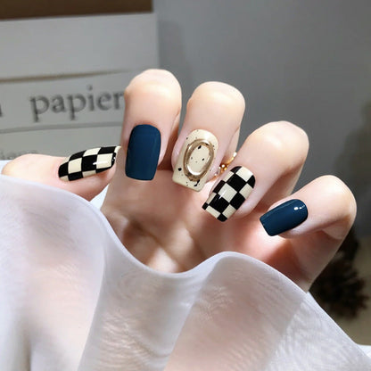 Ashionable Blue And Graffiti Pattern Wearable Fake Nails null Ashionable Blue And Graffiti Pattern Wearable Fake Nails Ashionable Blue And Graffiti Pattern Wearable Fake Nails