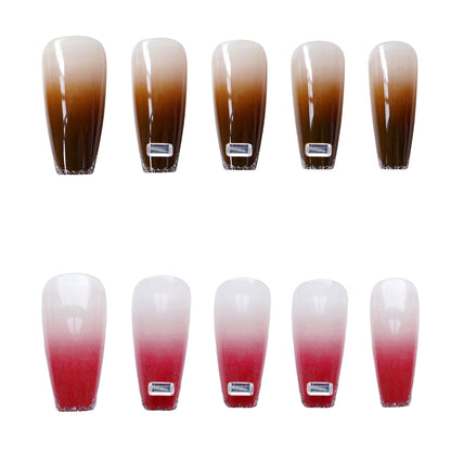 Z-05 Red Gray Ice Crystal Long T False Nails null Z-05 Red Gray Ice Crystal Long T False Nails Z-05 Red Gray Ice Crystal Long T False Nails