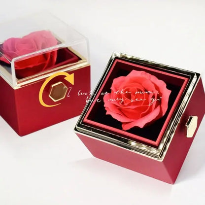 Rotating Soap Flower Rose Gift Box Creative Rotating Rose Jewelry Packaging Box Valentine's Day Gift For Women null