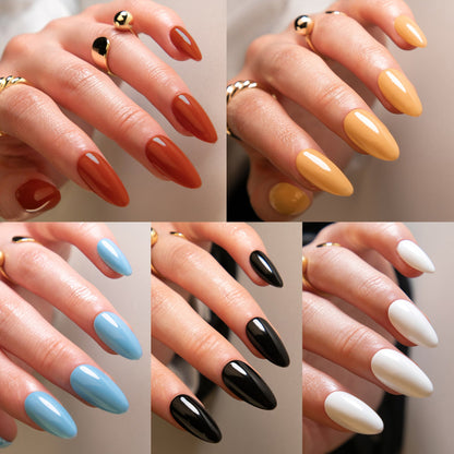 Pure Color Manicure Fake Nails Almond Glossy Wearable null Pure Color Manicure Fake Nails Almond Glossy Wearable Pure Color Manicure Fake Nails Almond Glossy Wearable