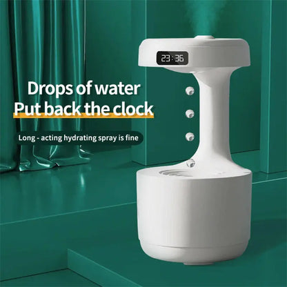 Bedroom Anti-Gravity Humidifier With Clock Water Drop Backflow Aroma Diffuser Large Capacity Office Bedroom Mute Heavy Fog Household Sprayer null