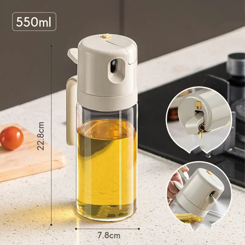 2 In 1 Oil Sprayer Bottle BBQ Cooking Oil Dispenser Olive Oil Pourers Sprayer Kitchen Baking Oil Mister Vinegar Bottle null