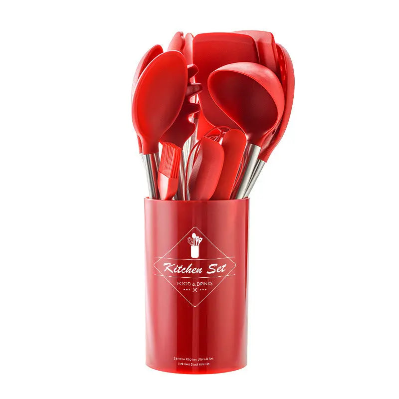 Silicone Kitchenware Set With Stainless Steel Tube Handle null