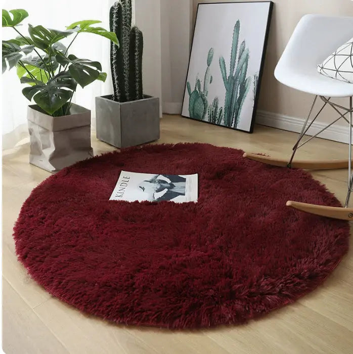 Fluffy Round Rug Carpets For Living Room Decor Faux Fur Carpet Kids Room Long Plush Rugs For Bedroom Shaggy Area Rug Modern Mat null