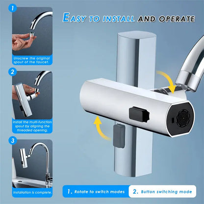 Kitchen Faucet Waterfall Outlet Splash Proof Universal Rotating Bubbler Multifunctional Water Nozzle Extension Kitchen Gadgets null