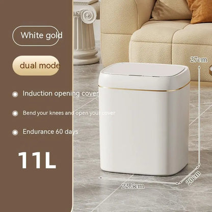 Smart Trash Can With Lid For Bedroom And Living Room Kitchen Storage Box Trash Can Induction Small Car Box Automatic Smart Dustbin Smart Trash Bin null