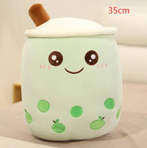 Cute Fruit Drink Plush Stuffed Soft Strawberry Milk Tea Plush Boba Tea Cup Toy Bubble Tea Pillow Cushion Kids Gift null