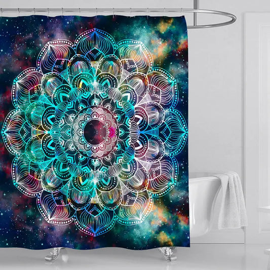 Mandala Starry Sky DIY Polyester Shower Curtain Waterproof null