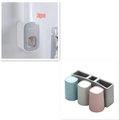 Wall Mounted Automatic Toothpaste Holder Bathroom Accessories Set Dispenser null