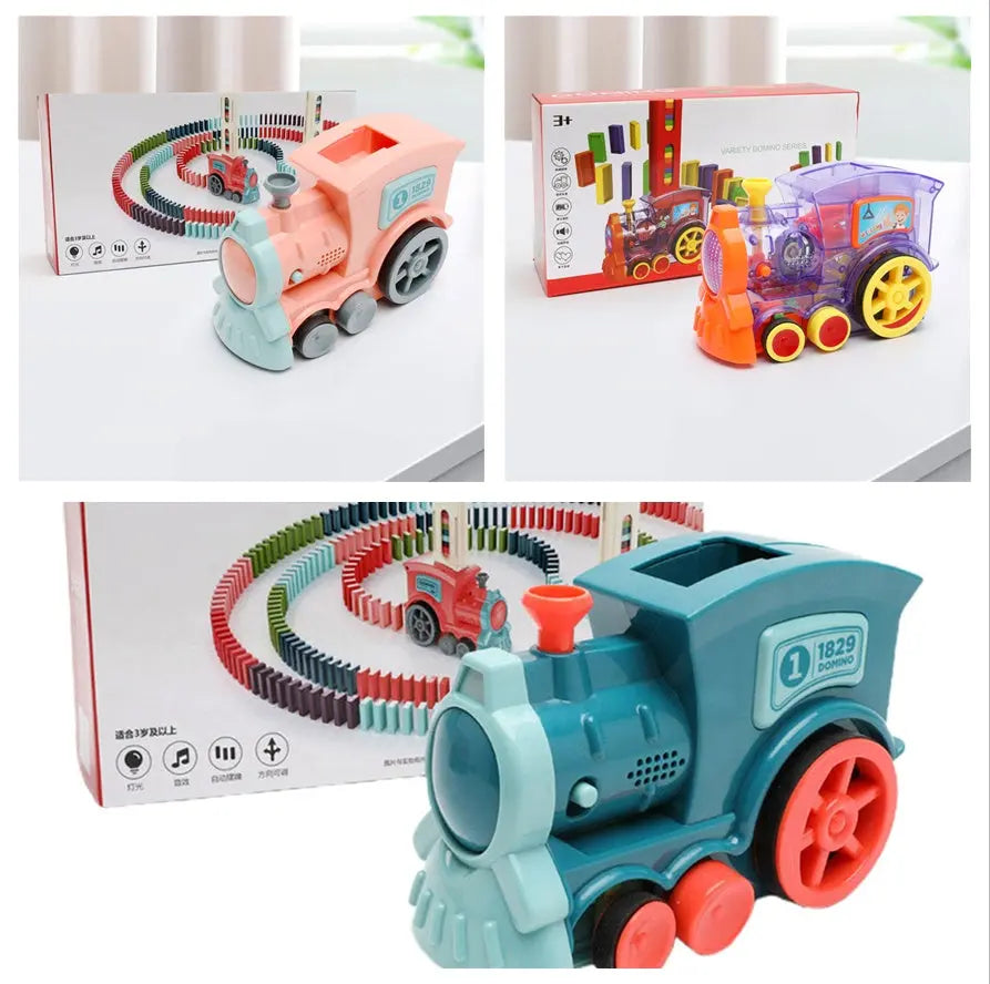 Domino Train Toys Baby Toys Car Puzzle Automatic Release Licensing Electric Building Blocks Train Toy null