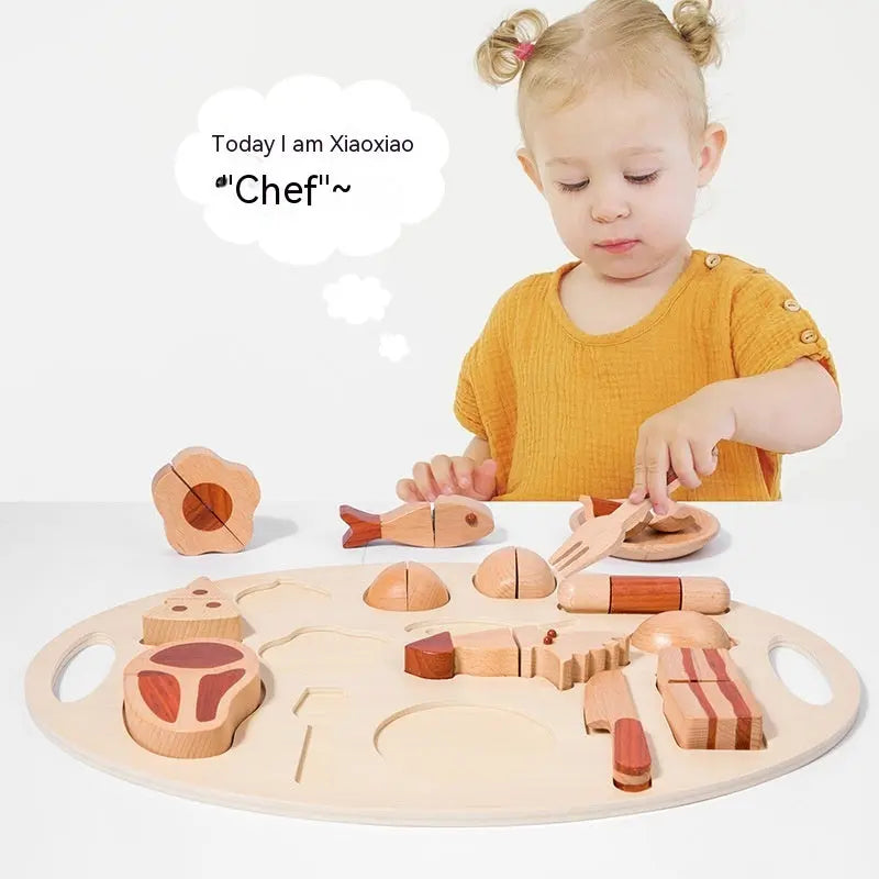 Log Food Breakfast Set Play House Simulation Kitchenware null