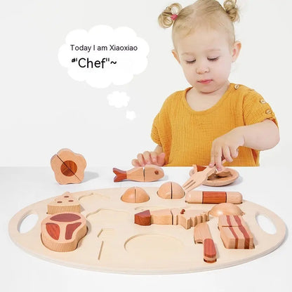 Log Food Breakfast Set Play House Simulation Kitchenware null