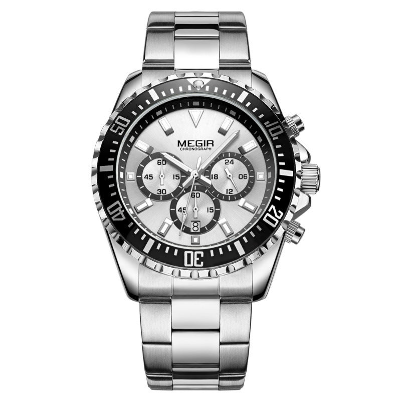 Men's Multifunctional Chronograph Solid Steel Band Watch null Men's Multifunctional Chronograph Solid Steel Band Watch