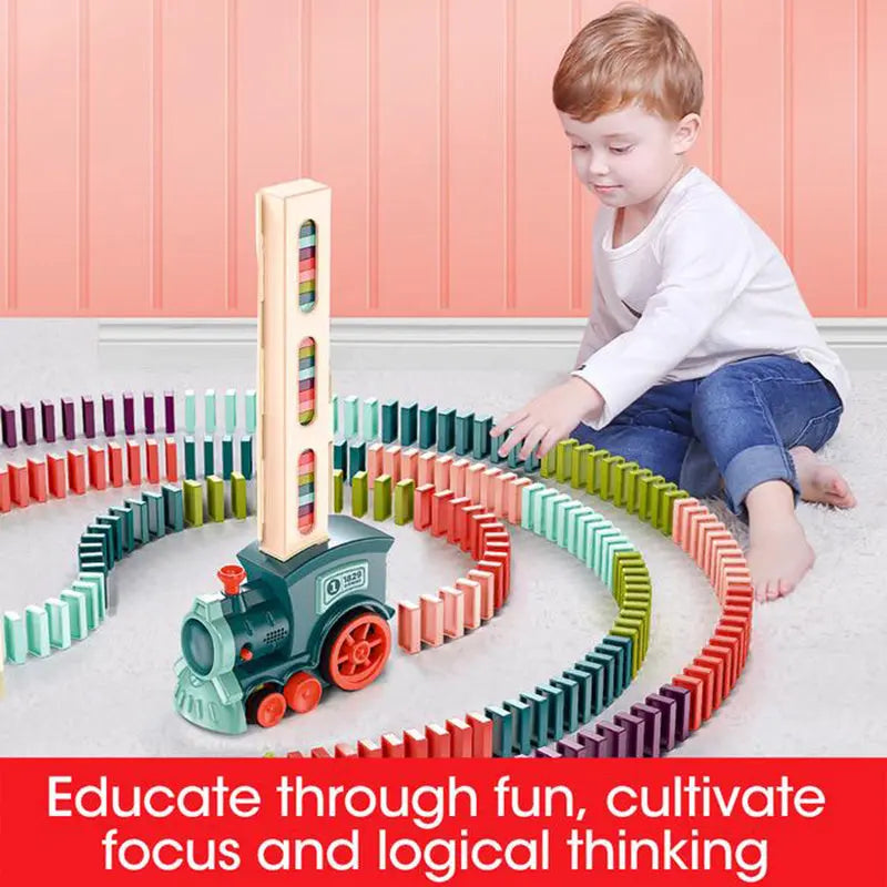 Domino Train Toys Baby Toys Car Puzzle Automatic Release Licensing Electric Building Blocks Train Toy null