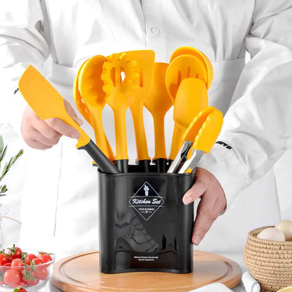 Black And Yellow Stitching Silicone Kitchenware Set null