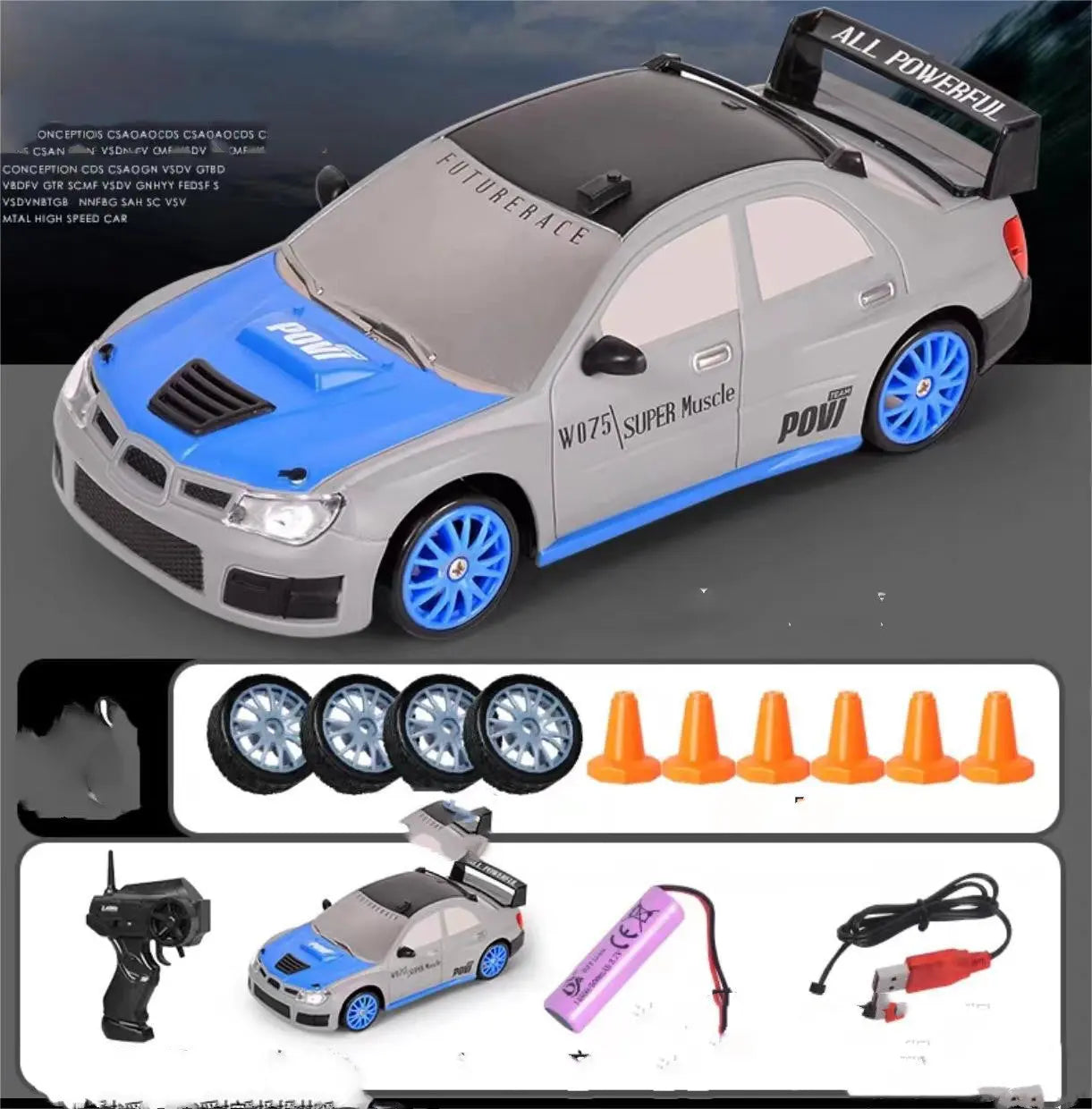 2.4G Drift Rc Car 4WD RC Drift Car Toy Remote Control GTR Model AE86 Vehicle Car RC Racing Car Toy For Children Christmas Gifts null