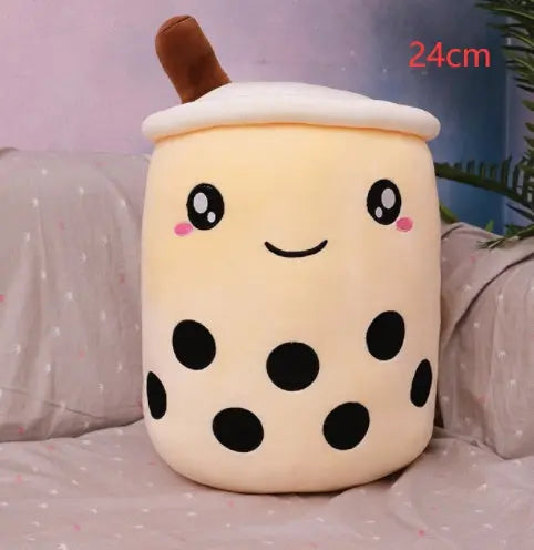 Cute Fruit Drink Plush Stuffed Soft Strawberry Milk Tea Plush Boba Tea Cup Toy Bubble Tea Pillow Cushion Kids Gift null