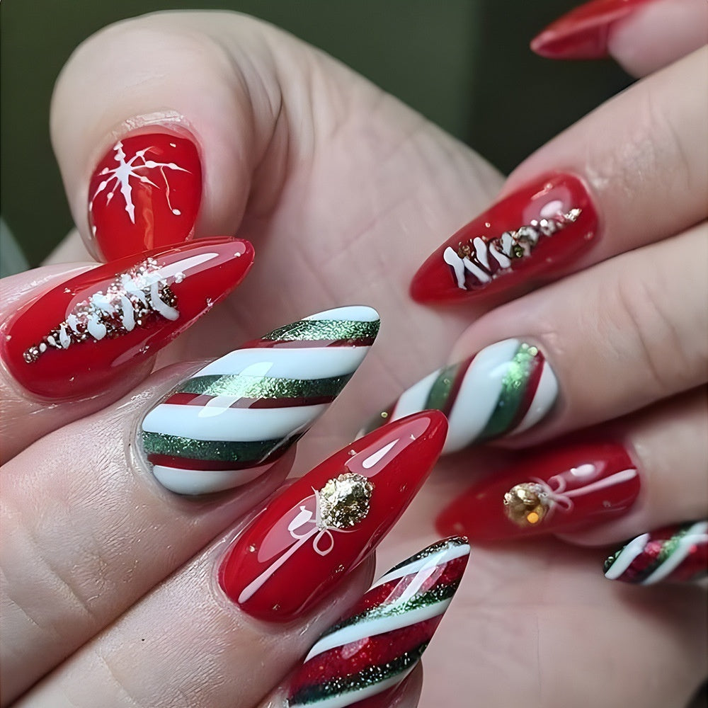 Christmas Wear Fake Nails Nail Sticker null Christmas Wear Fake Nails Nail Sticker Christmas Wear Fake Nails Nail Sticker