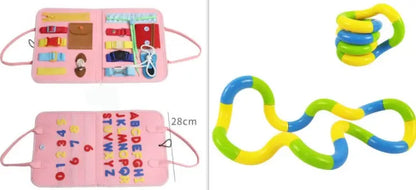 New Busy Book Children's Busy Board Dressing And Buttoning Learning Baby Early Education Preschool Sensory Learning Toy null